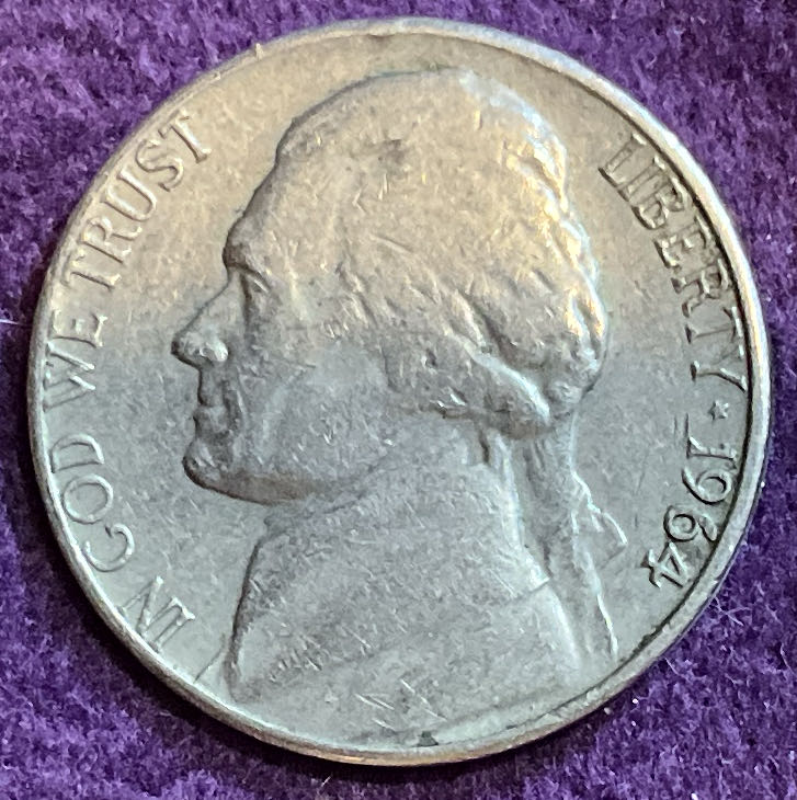 Nickel Jefferson D 1964 27  coin collectible - Main Image 3