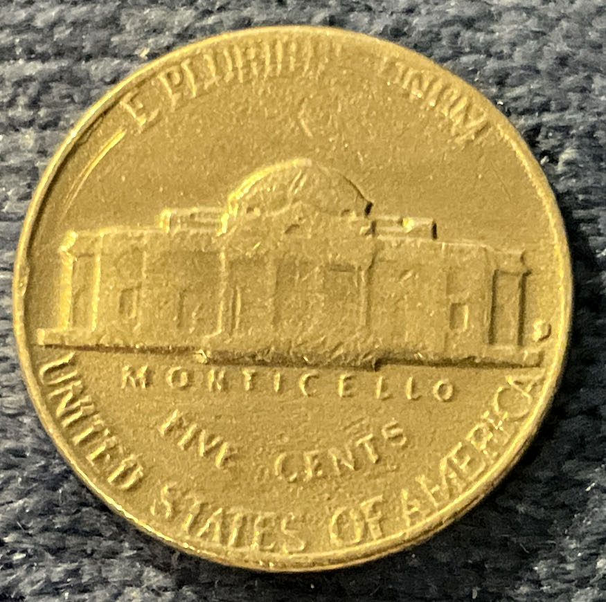 Nickel Jefferson D 1964 27  coin collectible - Main Image 2