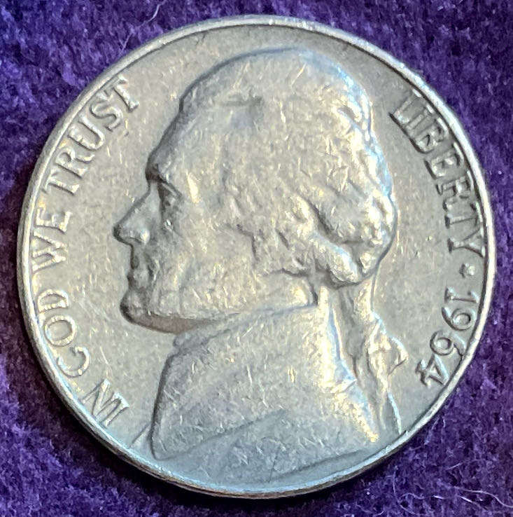 Nickel Jefferson D 1964 27  coin collectible - Main Image 3