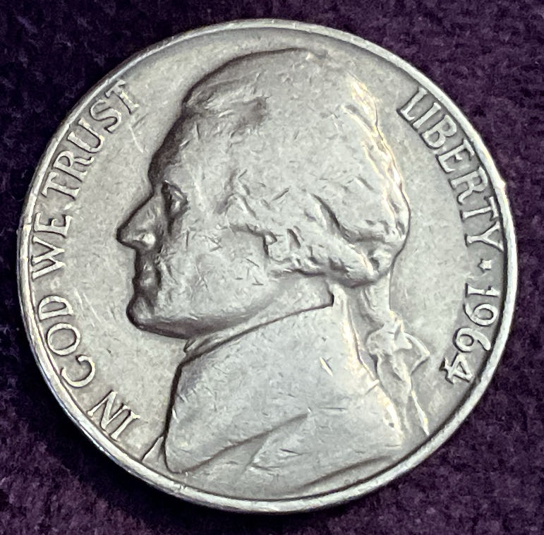 Nickel Jefferson 1964 16  coin collectible - Main Image 3