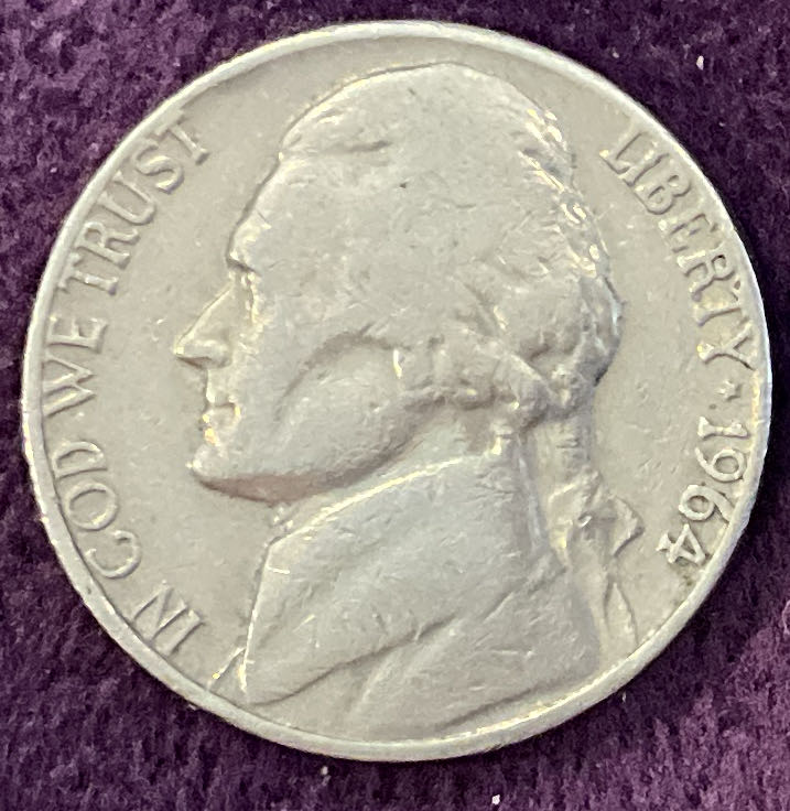 Nickel Jefferson D 1964 30  coin collectible - Main Image 3