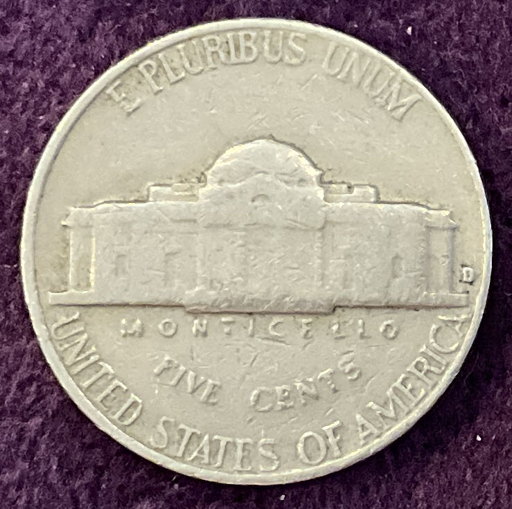 Nickel Jefferson D 1964 30  coin collectible - Main Image 4