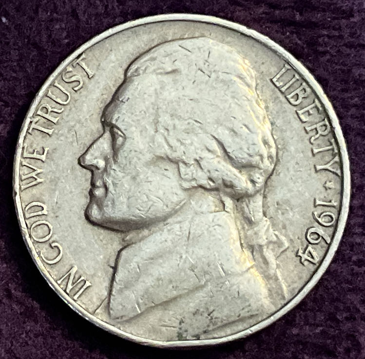 Nickel Jefferson 1964 18  coin collectible - Main Image 3