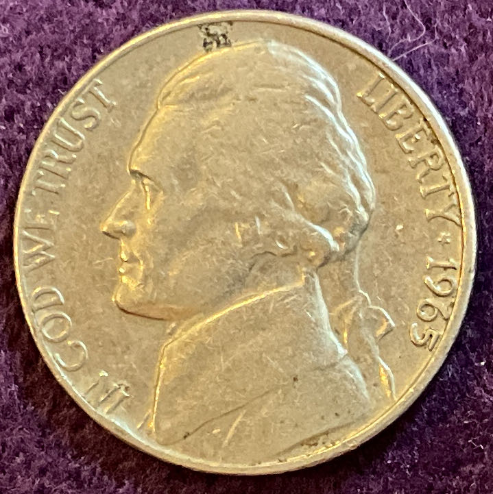 Nickel Jefferson 1965 1  coin collectible - Main Image 3
