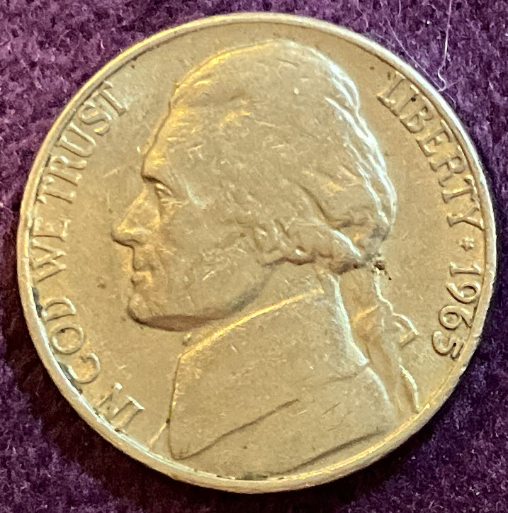 Nickel Jefferson 1965 2  coin collectible - Main Image 3