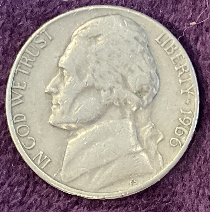 Nickel Jefferson 1966 1  coin collectible - Main Image 3