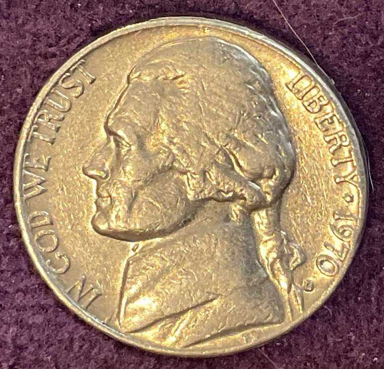 Nickel Jefferson D 1970 2  coin collectible - Main Image 3