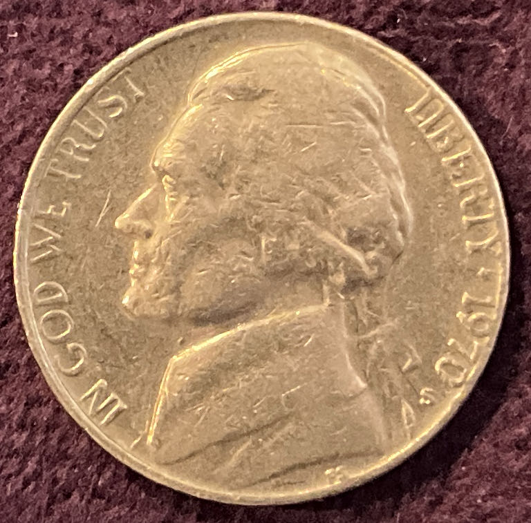 Nickel Jefferson S 1970 3  coin collectible - Main Image 3