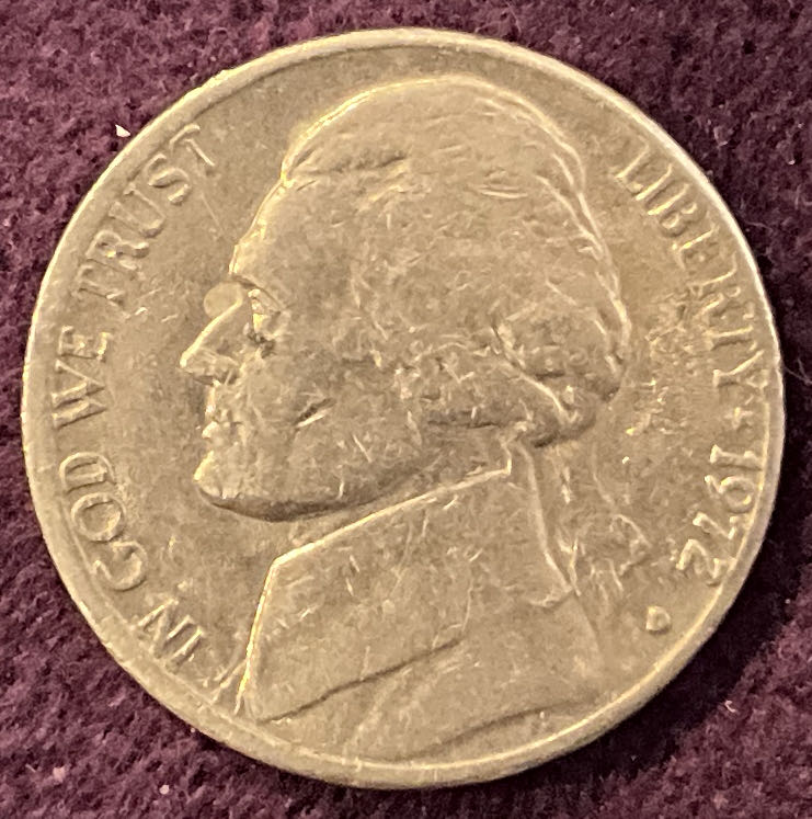 Nickel Jefferson D 1972 1  coin collectible - Main Image 3