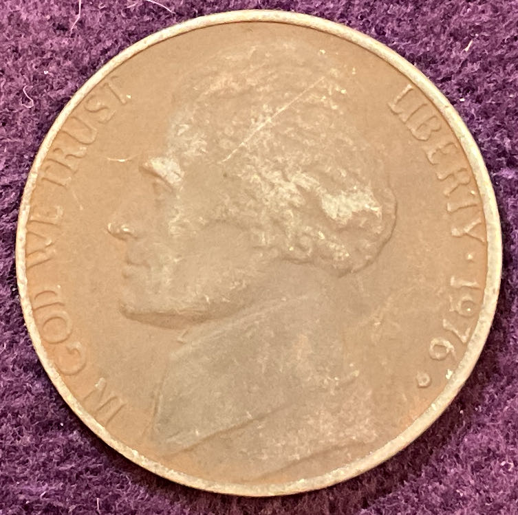 Nickel Jefferson D 1976 4  coin collectible - Main Image 3
