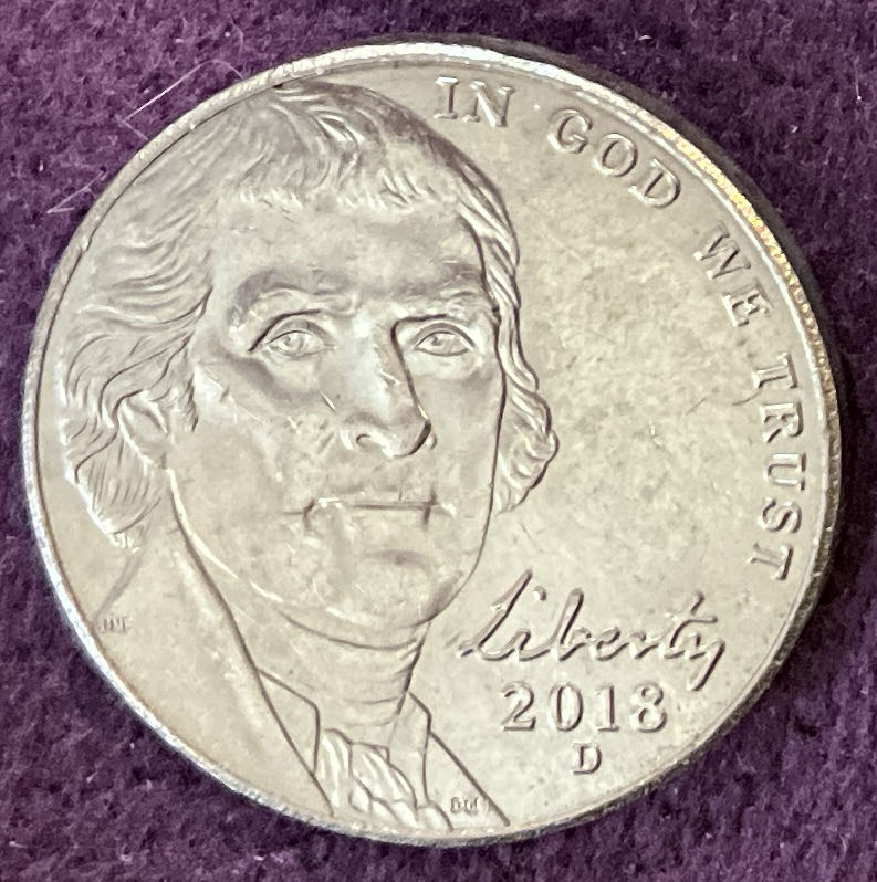 Nickel Jefferson 2018 D 1  coin collectible - Main Image 3
