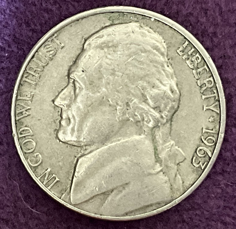 Nickel Jefferson 1963 4  coin collectible - Main Image 3