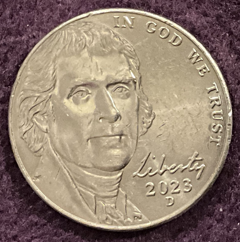 Nickel Jefferson 2023 D 1  coin collectible - Main Image 3