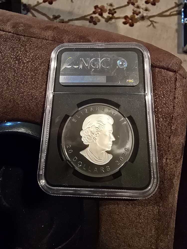 2020 Canada $20 Maple Leaf Incuse Rhodium Plate PF70  coin collectible - Main Image 2