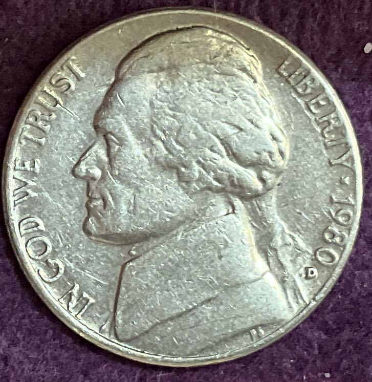 Nickel Jefferson D 1980 1  coin collectible - Main Image 3
