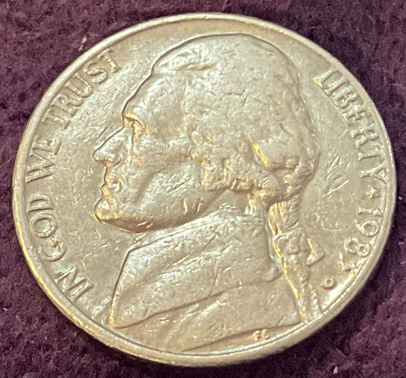 Nickel Jefferson D 1983 5  coin collectible - Main Image 3