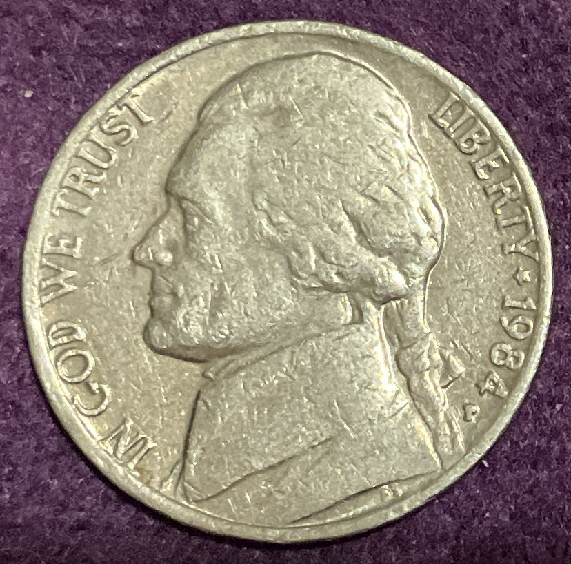 Nickel Jefferson D 1984 1  coin collectible - Main Image 3