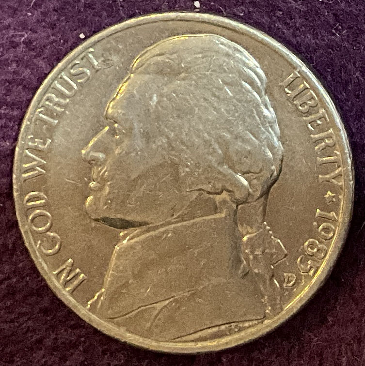 Nickel Jefferson D 1985 1  coin collectible - Main Image 3