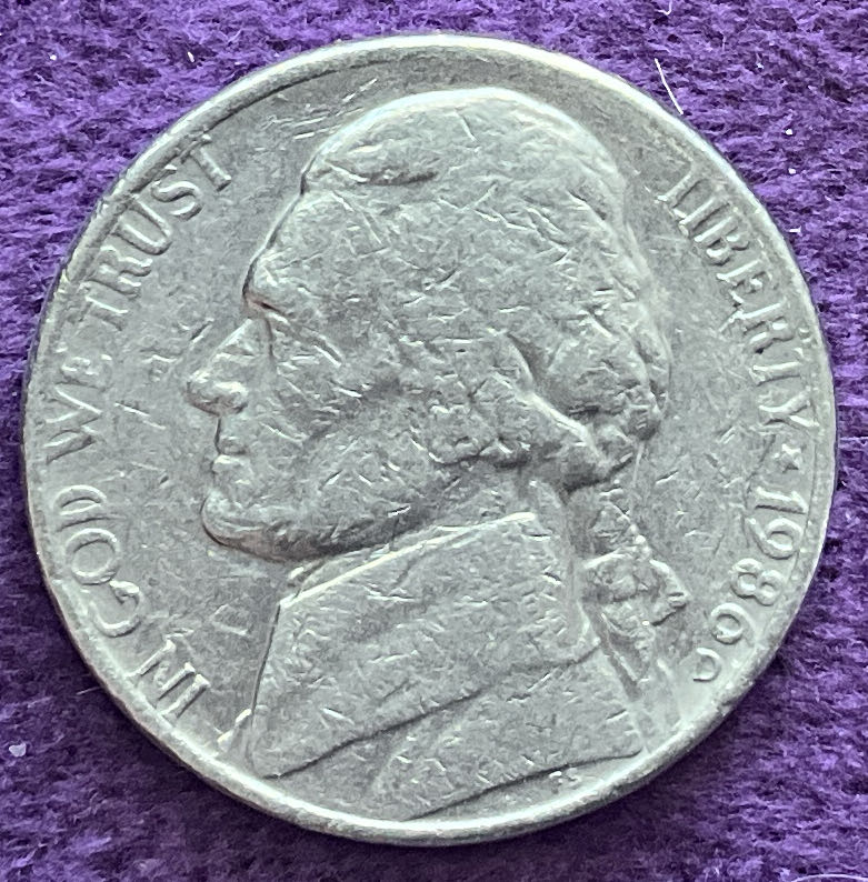 Nickel Jefferson D 1986 1  coin collectible - Main Image 3