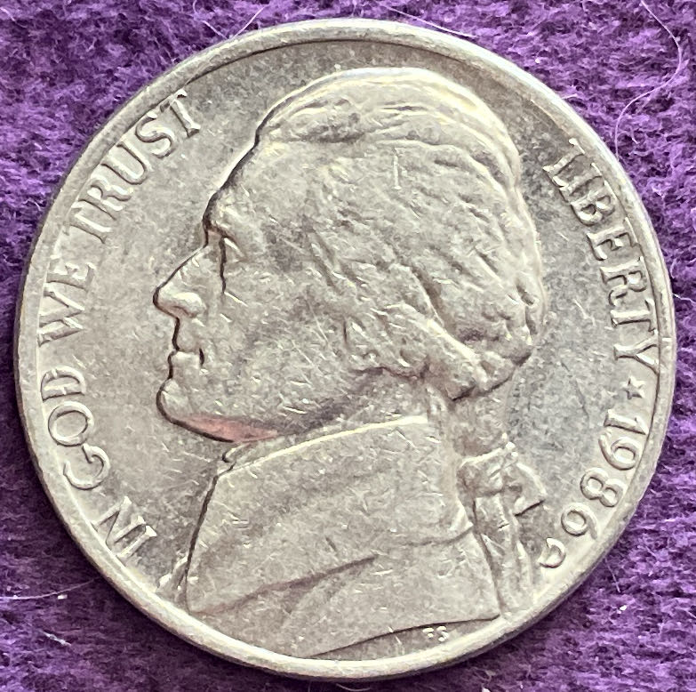 Nickel Jefferson D 1986 2  coin collectible - Main Image 3