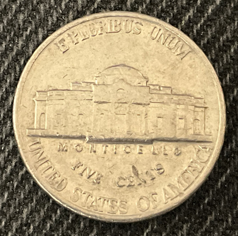 Nickel Jefferson D 1987 1  coin collectible - Main Image 2