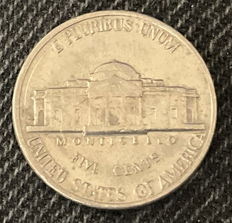 Nickel Jefferson D 1988 5  coin collectible - Main Image 2