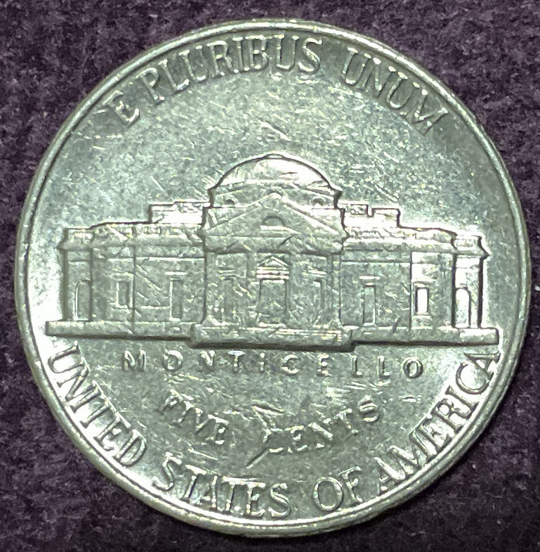 Nickel Jefferson D 1991 3  coin collectible - Main Image 4