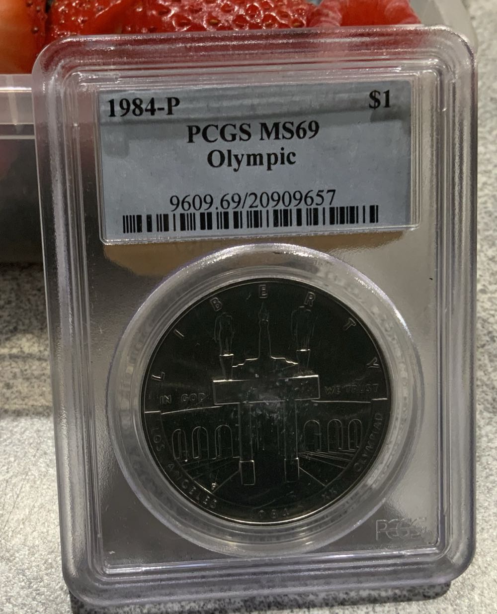 1984 P Olympic $1 PCGS MS69  coin collectible - Main Image 3