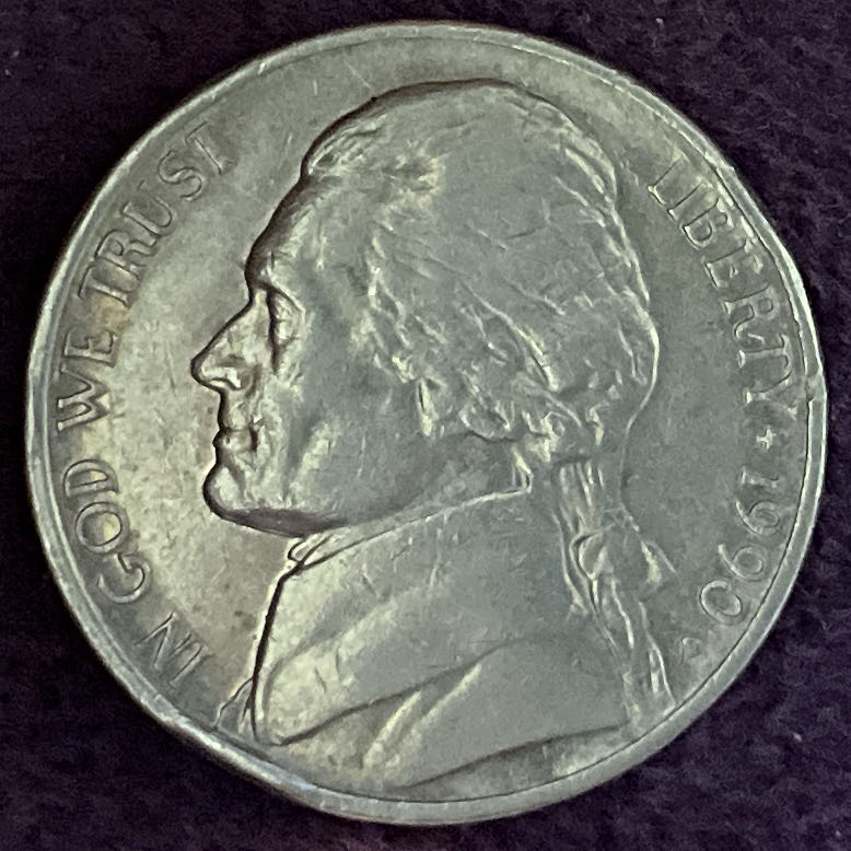 Nickel Jefferson P 1990 1  coin collectible - Main Image 3