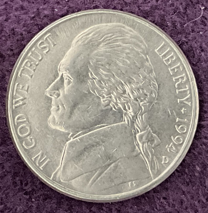 Nickel Jefferson D 1994 1  coin collectible - Main Image 3