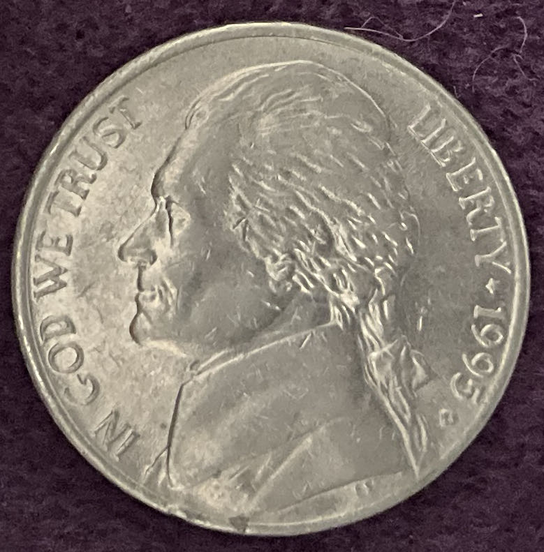 Nickel Jefferson D 1995 1  coin collectible - Main Image 3