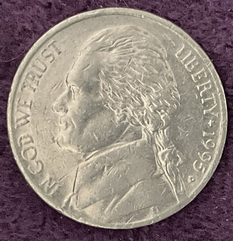 Nickel Jefferson D 1995 2  coin collectible - Main Image 3