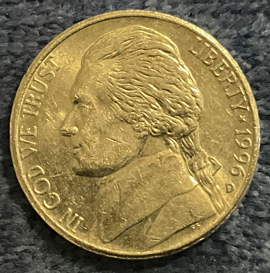 Nickel Jefferson D 1996 1  coin collectible - Main Image 1