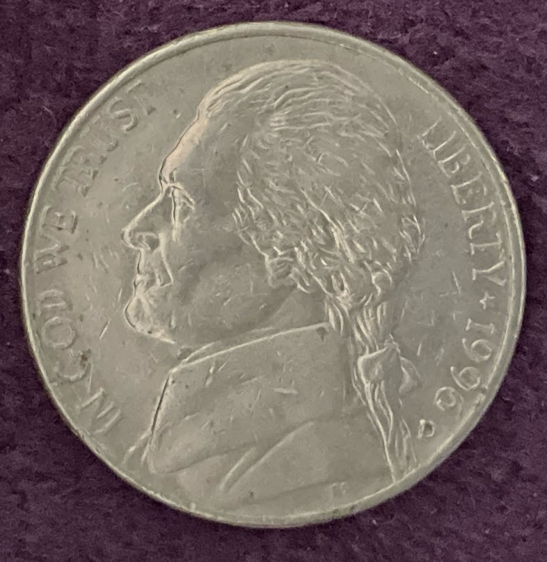 Nickel Jefferson D 1996 1  coin collectible - Main Image 3