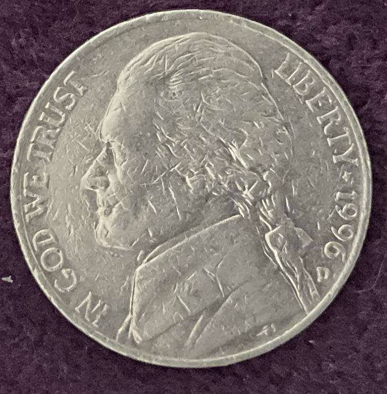 Nickel Jefferson D 1996 2  coin collectible - Main Image 3