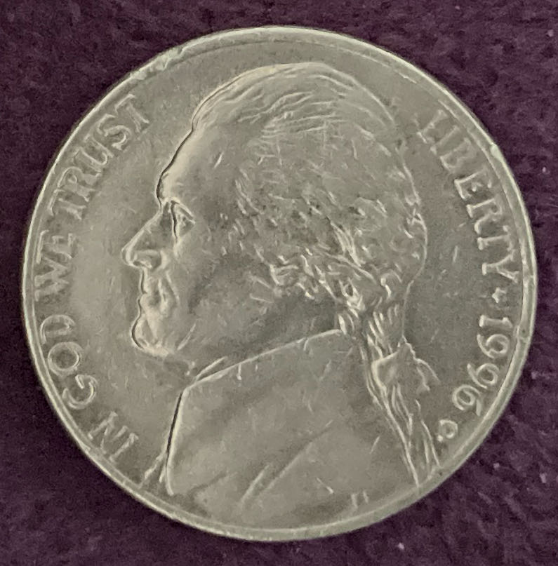 Nickel Jefferson D 1996 4  coin collectible - Main Image 3