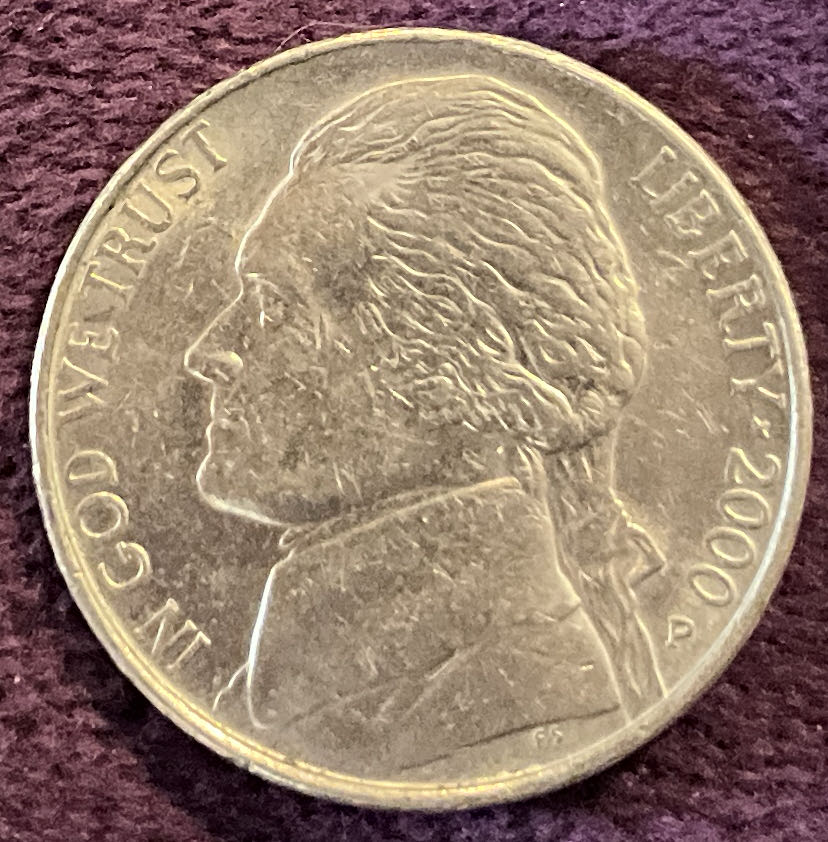 Nickel Jefferson P 2000 1  coin collectible - Main Image 3