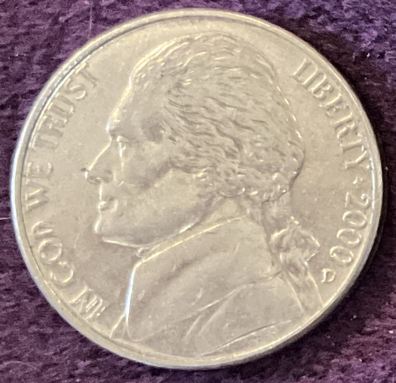 Nickel Jefferson D 2000 1  coin collectible - Main Image 3