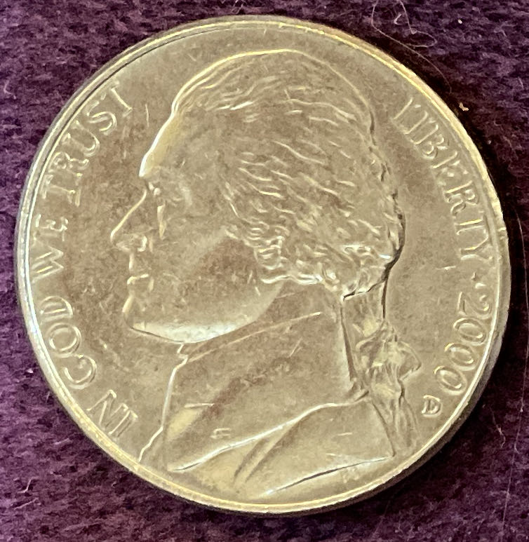 Nickel Jefferson D 2000 3  coin collectible - Main Image 3