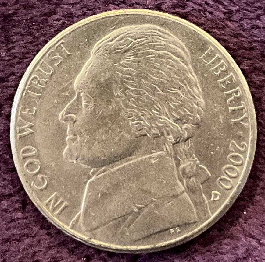 Nickel Jefferson D 2000 4  coin collectible - Main Image 3