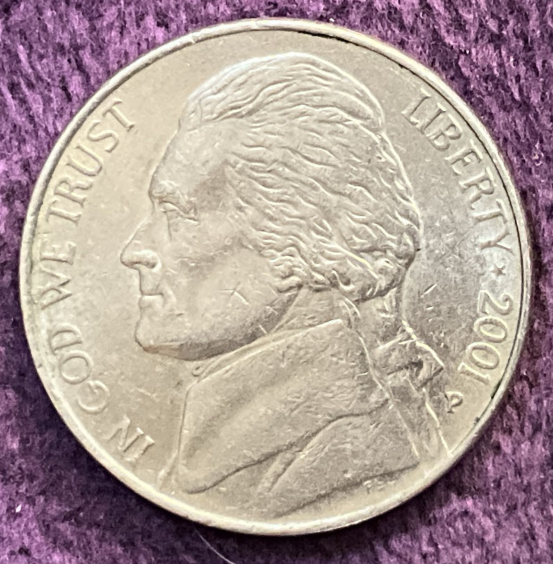 Nickel Jefferson P 2001 1  coin collectible - Main Image 3