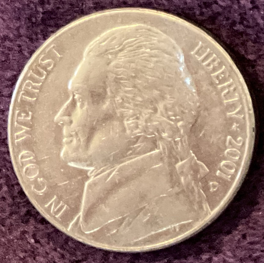 Nickel Jefferson D 2001 3  coin collectible - Main Image 3