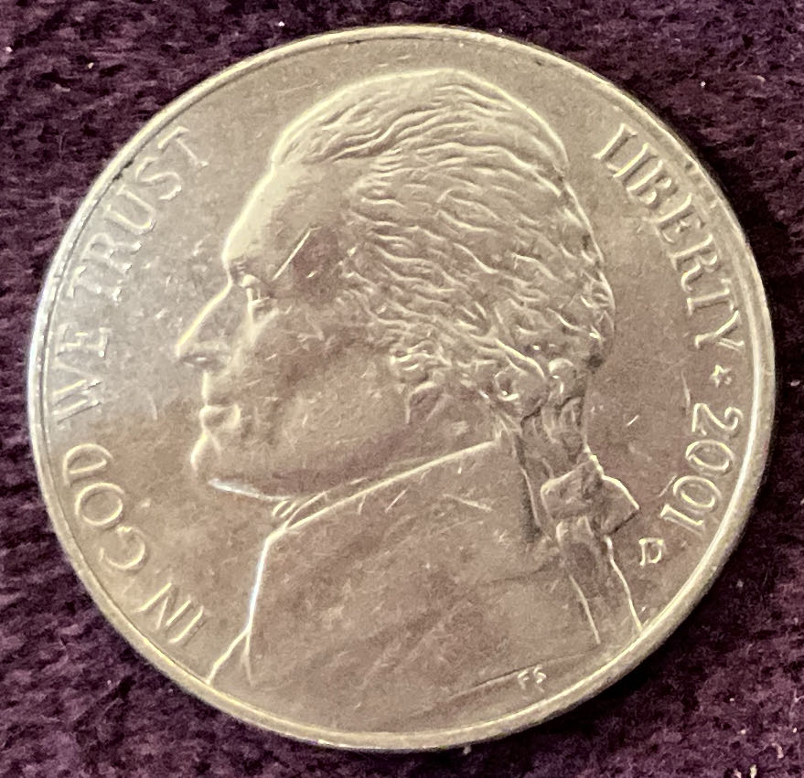 Nickel Jefferson D 2001 4  coin collectible - Main Image 3