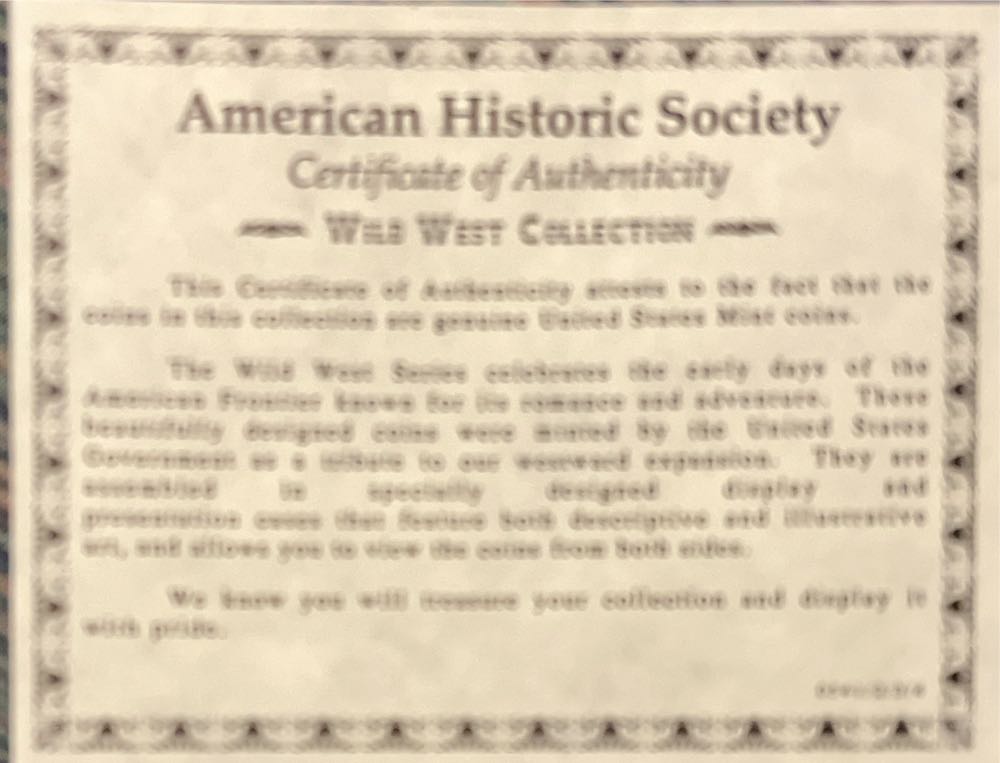 The Wild West Coin Collection  coin collectible - Main Image 3