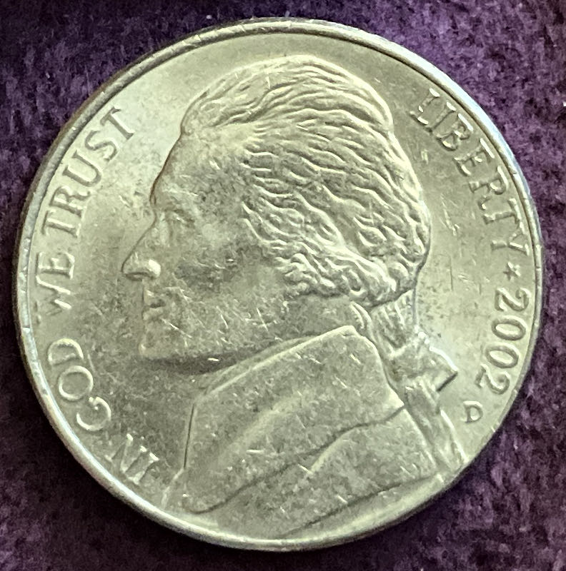 Nickel Jefferson D 2002 2  coin collectible - Main Image 3
