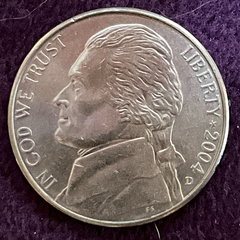 Nickel Jefferson D 2004 8  coin collectible - Main Image 3