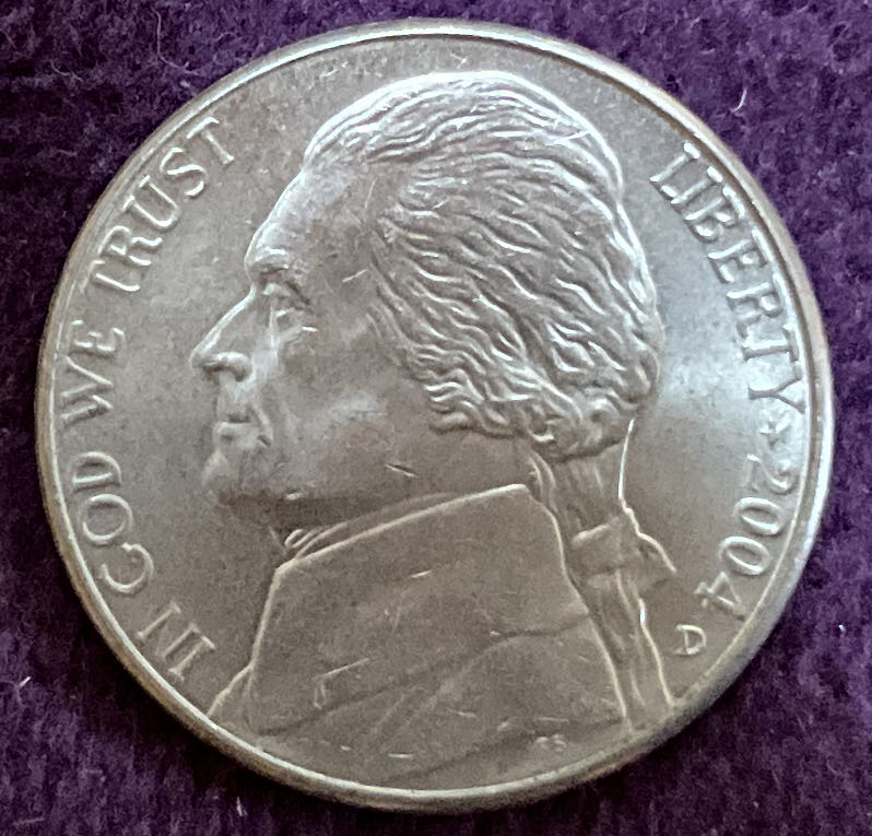 Nickel Jefferson D 2004 9  coin collectible - Main Image 3