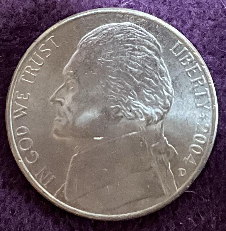 Nickel Jefferson D 2004 11  coin collectible - Main Image 3
