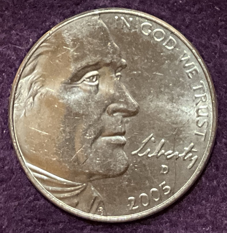 Nickel Jefferson D 2005 2  coin collectible - Main Image 3