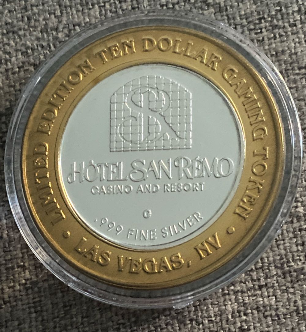 Limited Edition Ten Dollar Gaming Token Hotel San Remo  coin collectible - Main Image 2
